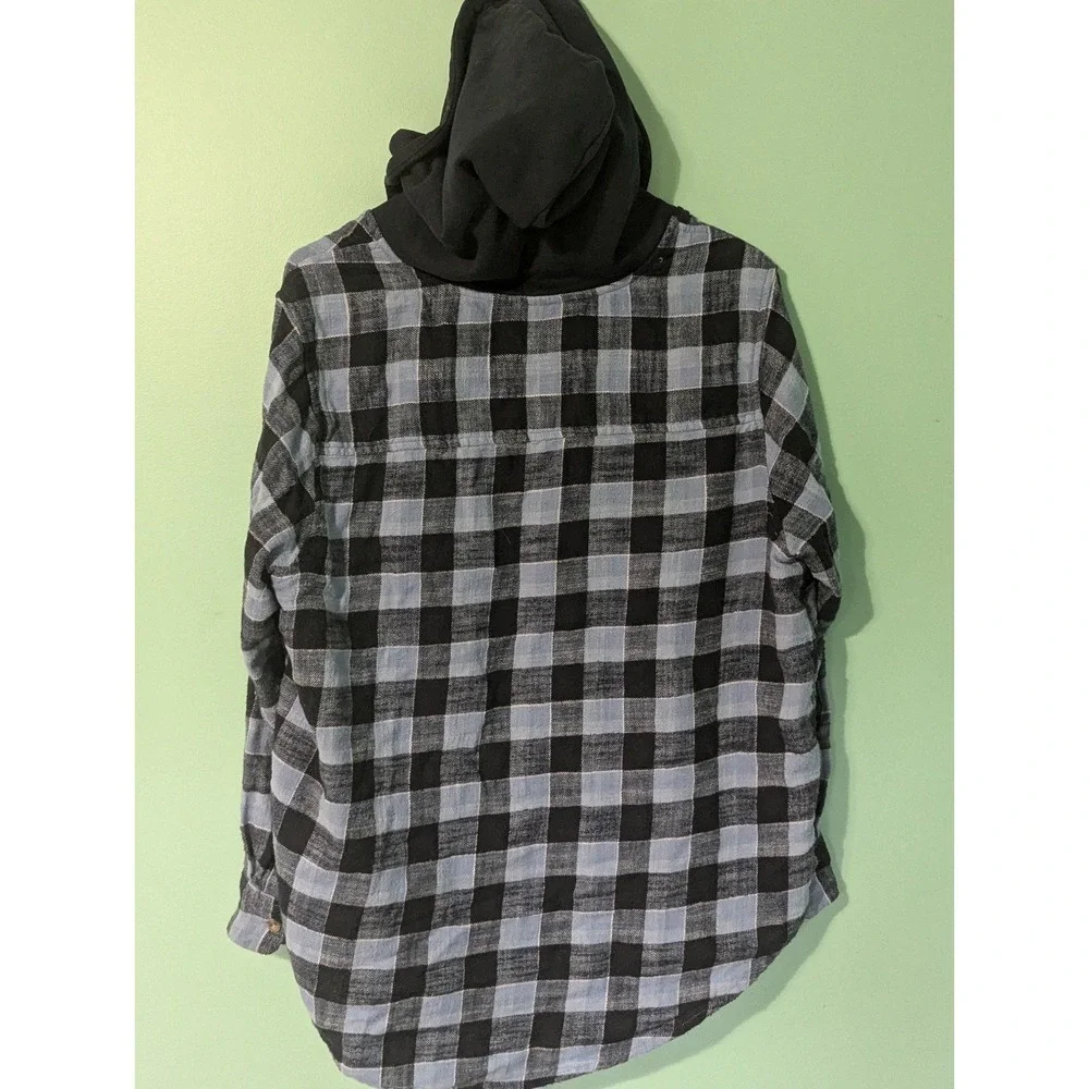 Women's time and tru black and blue flannel large - Picture 6 of 9
